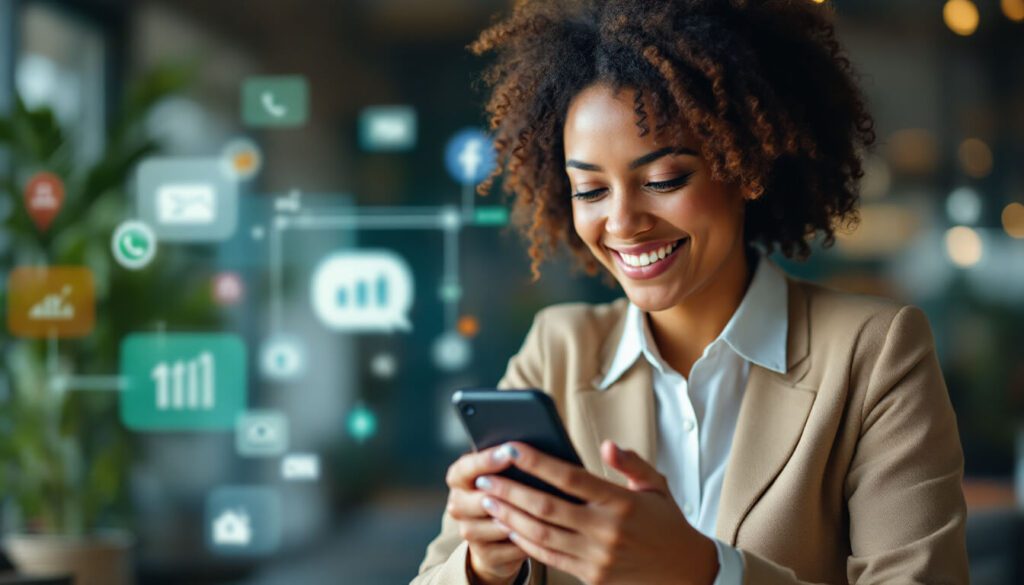 photograph about a conversational agent smiling