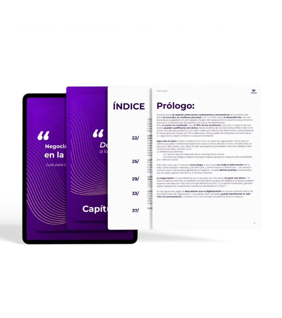 Ebook negociar con proveedores, tablet más gráficos.