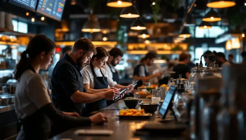 Errores al prever la demanda en restaurantes (y cómo evitarlos) 14 Errores al prever la demanda en restaurantes .Gerente analizando datos manuales en una pizarra para evitar errores al prever la demanda en restaurantes.