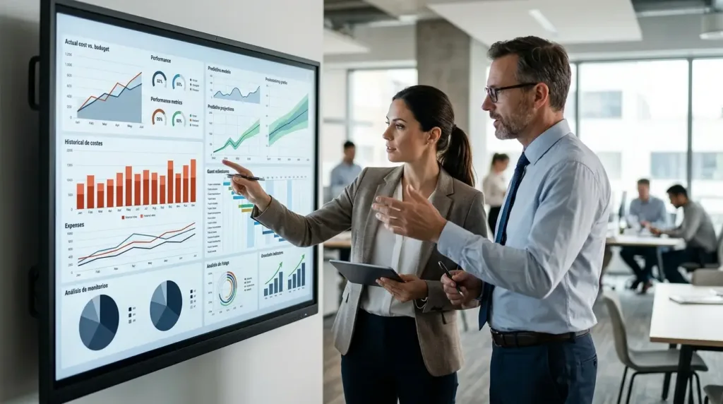 Control de costes vs. Anticipación de costes: ¿Cuál es la diferencia real? 10 Control de costes en hostelería, dueño y gerente midiendo los análisis y reportes.