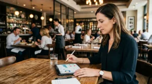 La nómina inteligente: gerente mirando nóminas en su tablet